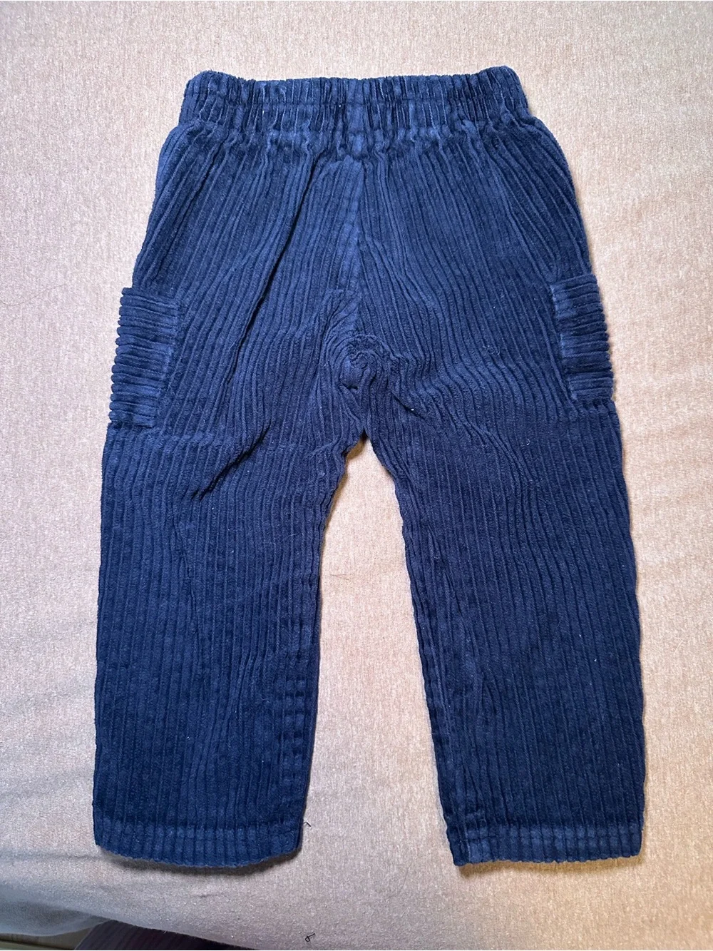 Navy Corduroy Cargo Pocket Kids Pants